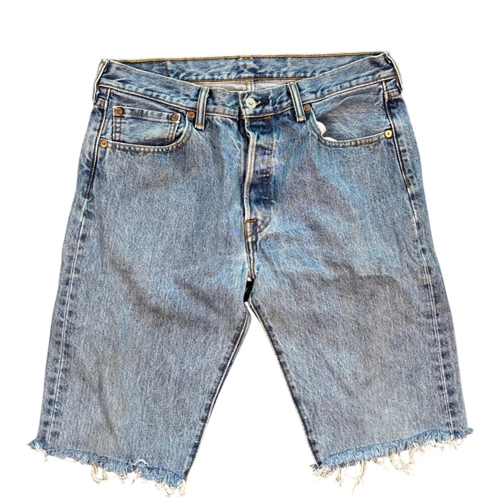 Levi's 501 Chopped Jean Shorts Jorts Button Fly Denim